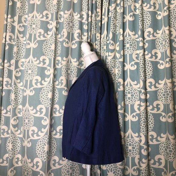 Eileen Fisher Open Front Linen Blend Jacket - Picture 2 of 7